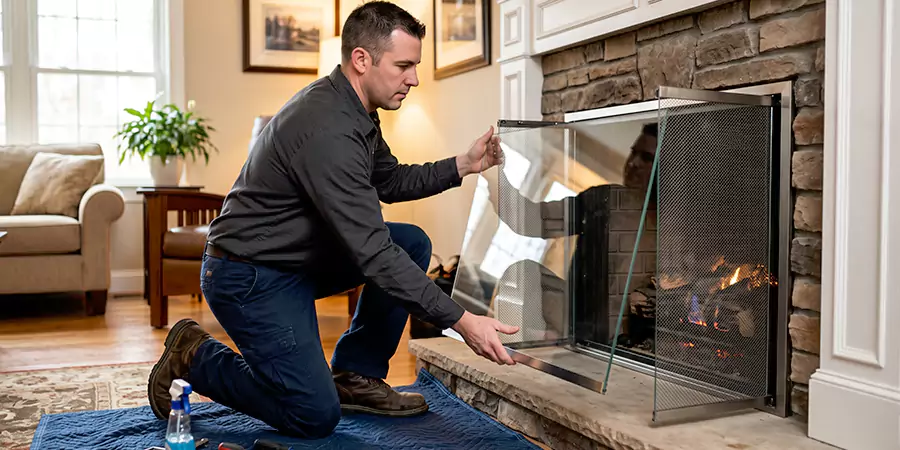 Fireplace Glass Panel and Screen Installation Lynwood