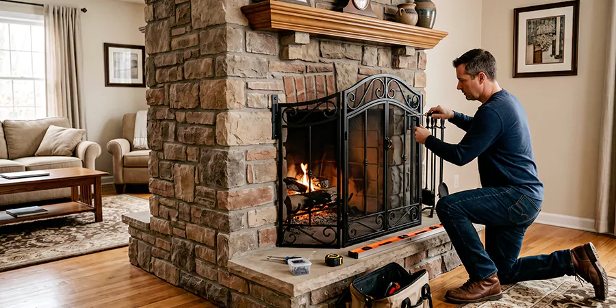 Custom and Decorative Fireplace Screen Installation Lynwood