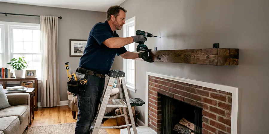 Floating Shelf Mantel Installation Lynwood