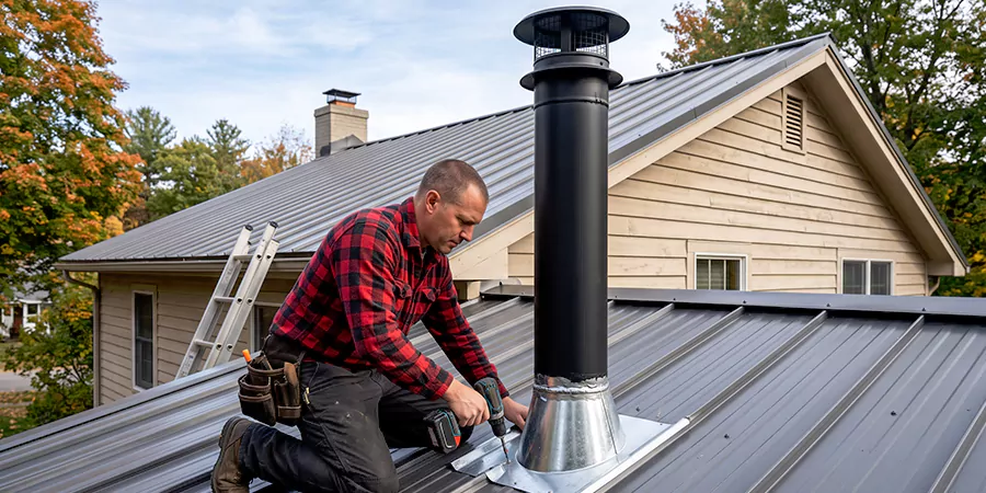 Stove Pipe Through Metal Wall or Roof Lynwood